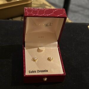 14KT Gold jacmel Earrings with Cubic Zirconia diamonds 💎